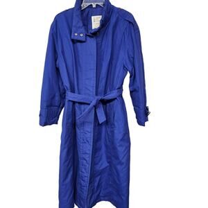 Vintage London Fog Trench Coat Womens Size 16 Pleated Preppy Student Office